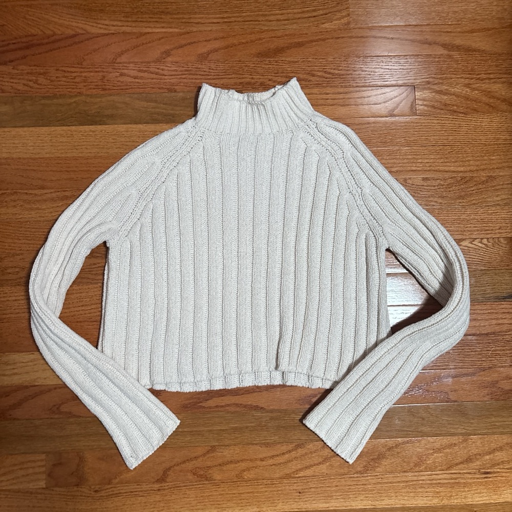 American Eagle Outfitters Cream Cowl Neck Sweater